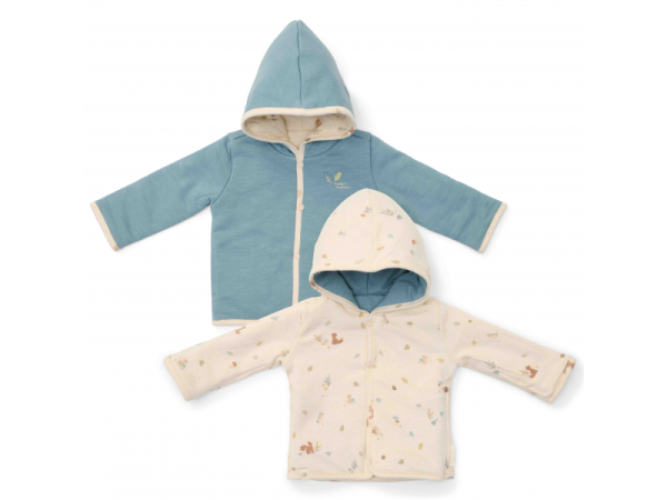 LITTLE DUTCH Kabátek oboustranný Stone Blue - vel. 68