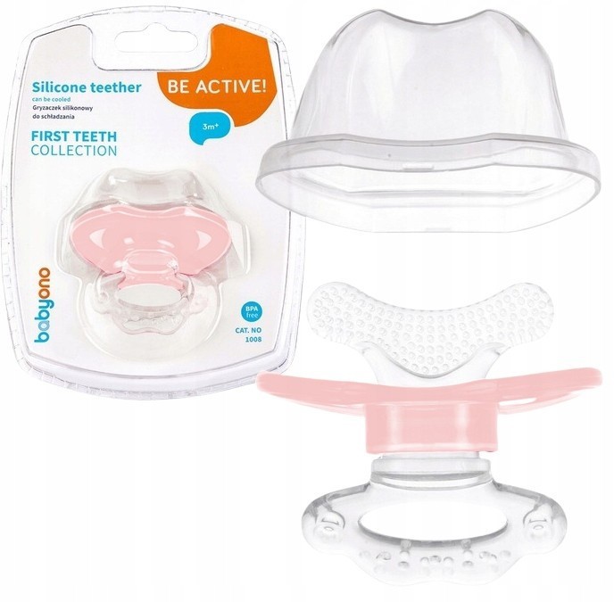 BABYONO Silikonové kousátko s krytem