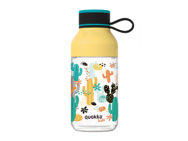 QUOKKA Plastová láhev Ice Kids s poutkem 430 ml - Cactus 430 ml