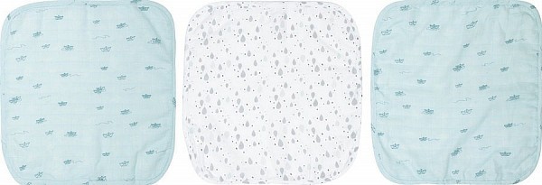 Mušelínové žínky na obličej Luma  3ks - Paper Boats 3ks