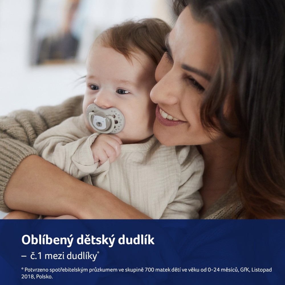 LOVI Dudlík svítící silikonový dynamický BUDDY BEAR 0-6m 2ks