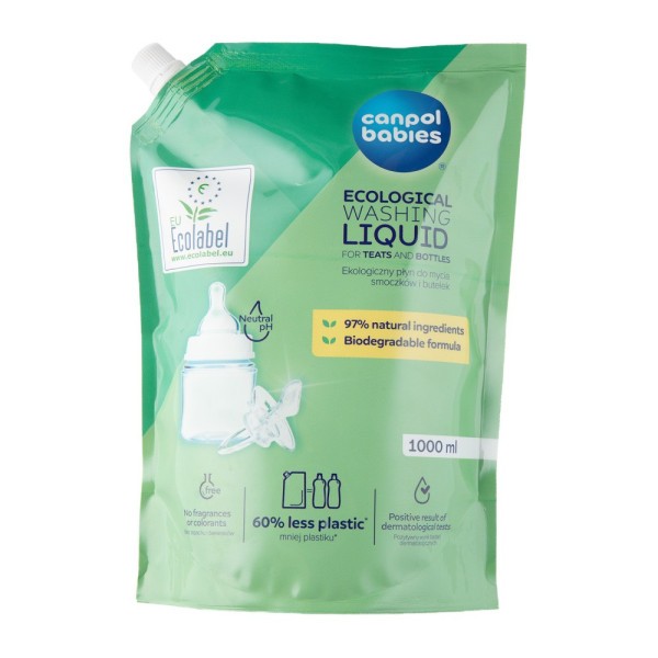 CANPOL BABIES Ekologický mycí prostředek na kojenecké lahve a savičky - náhradní náplň 1000 ml - náhradní náplň 1000 ml