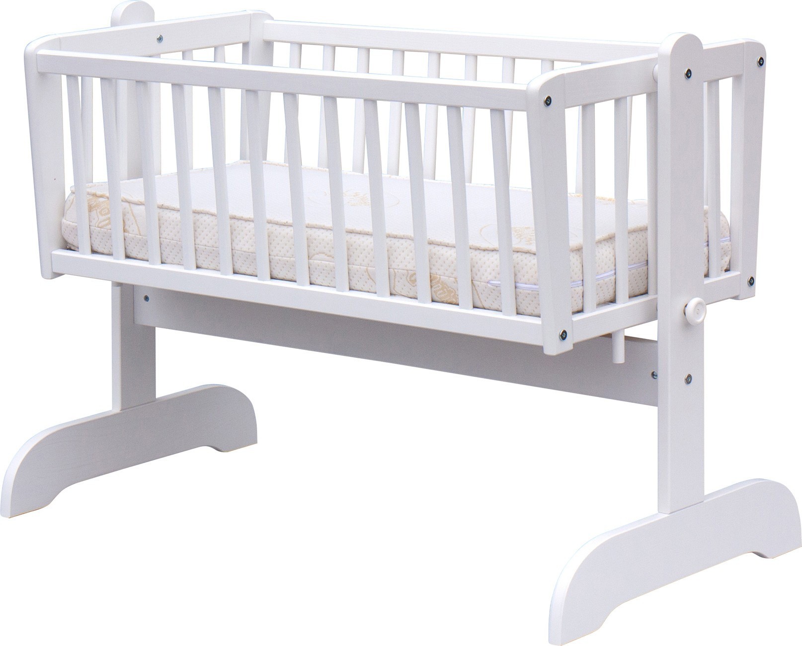 SCARLETT Dětská kolébka borovice - bílá 90 x 41 cm