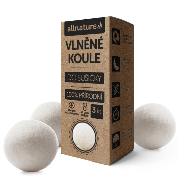 ALLNATURE Vlněné koule do sušičky 3 ks - Vlněné koule do sušičky 3 ks