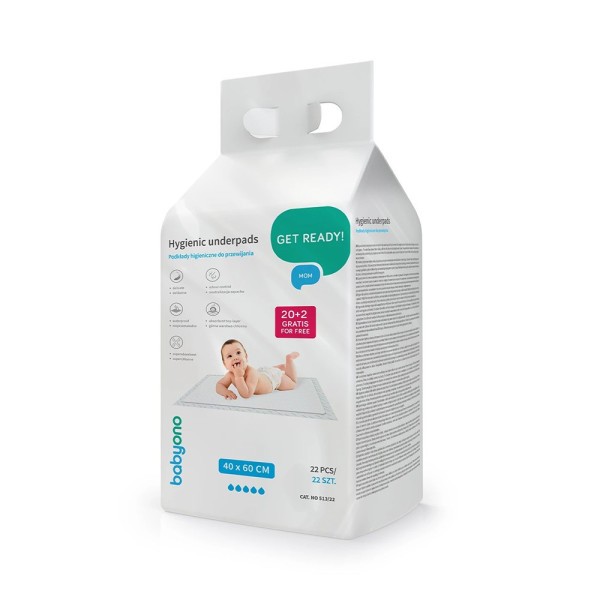BABYONO Podložky přebalovací pod dítě 40 x 60 cm, 20ks + 2ks zdarma - Podložky 40 x 60 cm, 20ks + 2ks zdarma