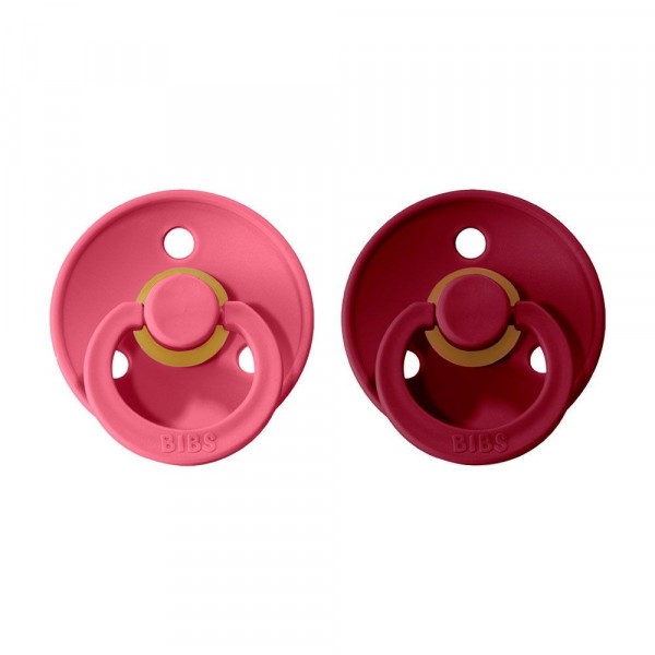 Bibs Colour vel.1 z přírodního kaučuku 2ks - Coral & Ruby