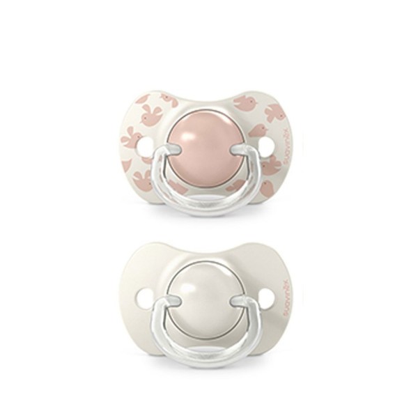 SUAVINEX Dudlík SX PRO fyziologický BIRDIES 6/18m 2 ks - růžový