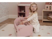 LITTLE DUTCH Postýlka pro panenky dřevěná s peřinkou Pink