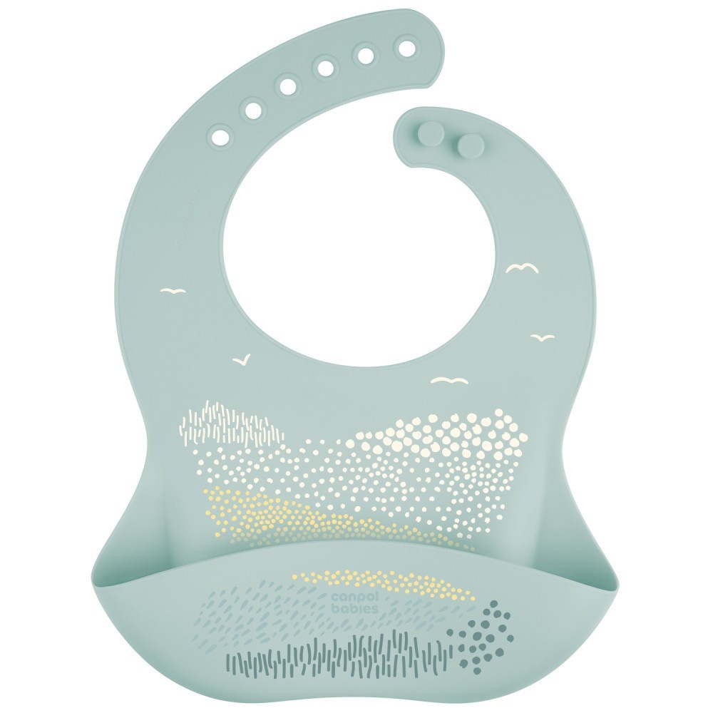 CANPOL BABIES Silikonový bryndák s kapsou