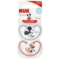 NUK SPACE dudlík Mickey Mouse silicon 6-18 2ks