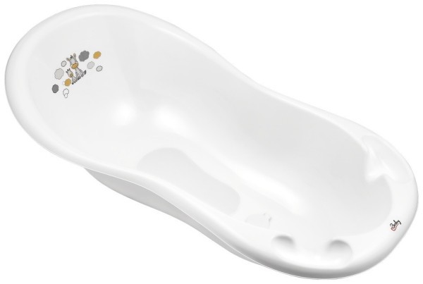 MALTEX Vanička Zebra 100 cm se špuntem a protiskluzovou podložkou - white