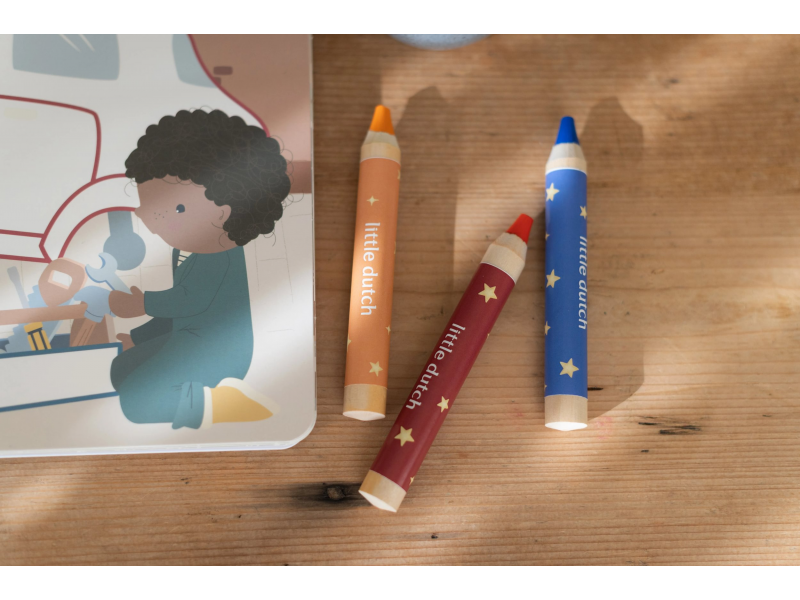 LITTLE DUTCH Omalovánky s pastelkami Doprava Jim