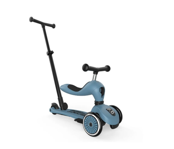 SCOOT & RIDE Highwaykick 1 Push and Go Multifunkční koloběžka - ocelově modrá