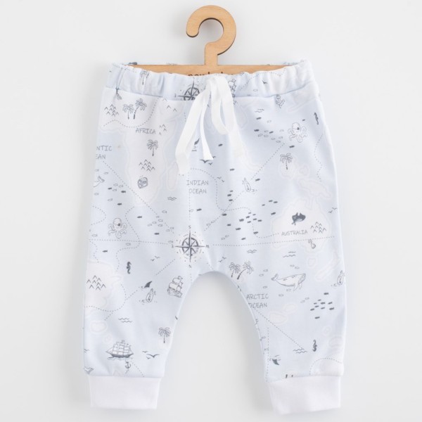 NEW BABY Dětské bavlněné kalhoty Jogger For Babies - ocean vel. 56