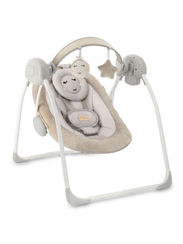 MOMI Houpací lehátko s melodiemi LISS - béžové