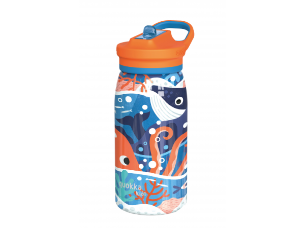 QUOKKA Nerezová termoláhev s pítkem Pop Kids 445 ml - Ocean 445 ml