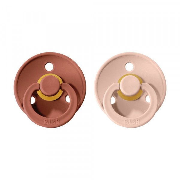Bibs Colour vel.1 z přírodního kaučuku 2ks - Woodchuck & Blush