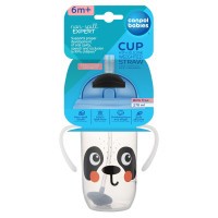 CANPOL BABIES Hrneček nevylévací se slámkou a závažím BabiesBoo 270ml