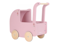 LITTLE DUTCH Kočárek pro panenky dřevěný s peřinkou Pink