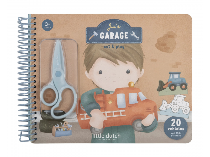 LITTLE DUTCH Kniha s vystřihovacími auty Jim - Kniha Jim