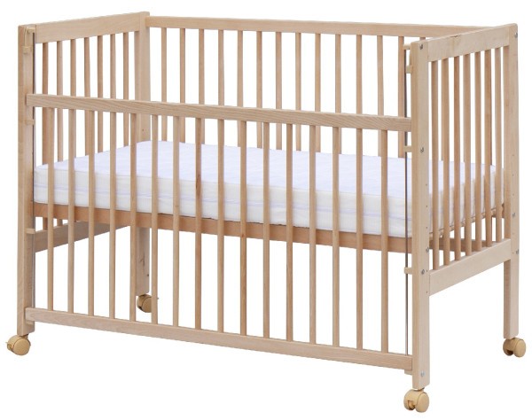 SCARLETT Postýlka se stahovacím bokem Perta - buk -  120 x 60 cm - přírodní 120 x 60 cm