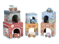 LITTLE DUTCH Kostky stohovací s autíčky