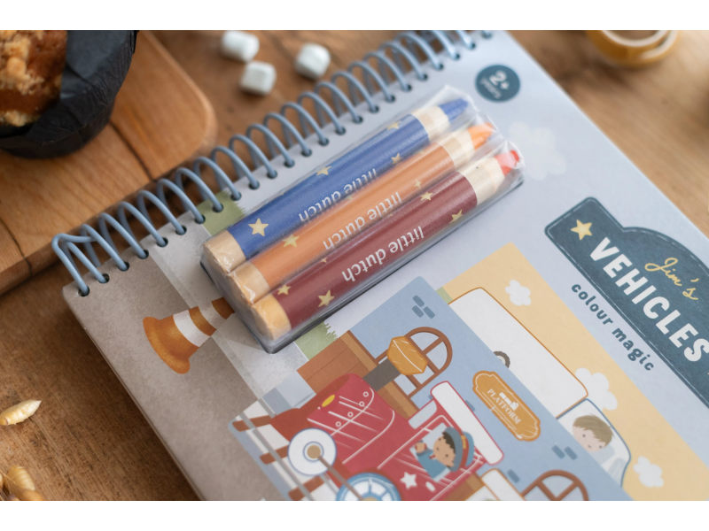 LITTLE DUTCH Omalovánky s pastelkami Doprava Jim