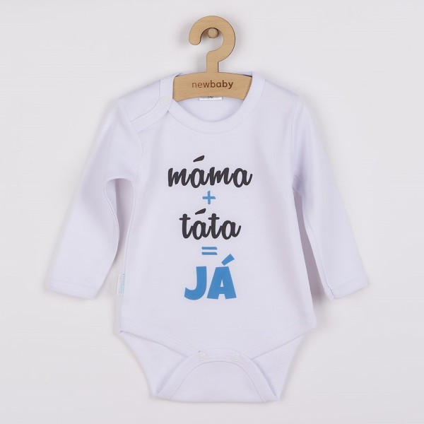 NEW BABY Body s potiskem máma plus táta rovná se JÁ