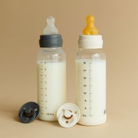 BIBS antikoliková skleněná lahev se silikonovým dudlíkem 240ml