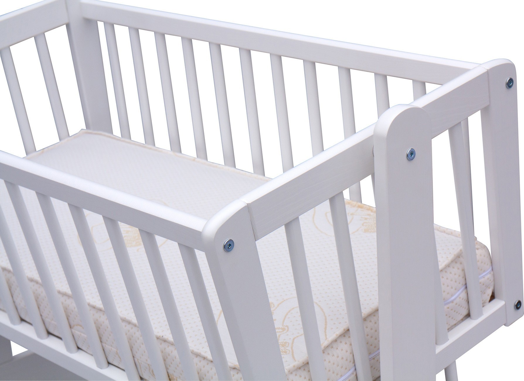 SCARLETT Dětská kolébka borovice - bílá 90 x 41 cm