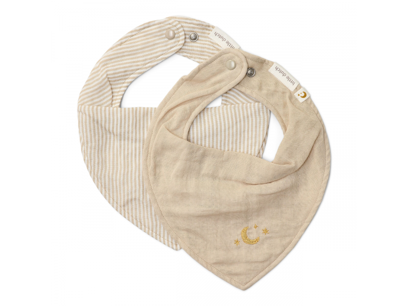 LITTLE DUTCH Bryndáček bandana 2 ks Pure - Pure Soft Beige