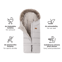 PETITE&MARS Set zimní fusak Arctic 4v1 + rukavice na kočárek Furry