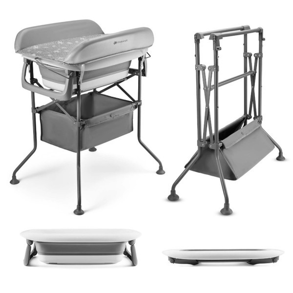 KINDERKRAFT Stolek přebalovací s vaničkou Bubbly - Grey