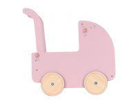LITTLE DUTCH Kočárek pro panenky dřevěný s peřinkou Pink