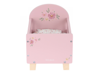 LITTLE DUTCH Postýlka pro panenky dřevěná s peřinkou Pink