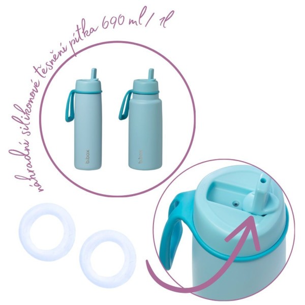 B.BOX Náhradní silikonové těsnění pítka Nerezové termolahve - 2ks - Náhradní silikonové těsnění pítka Nerezové termolahve - 2ks