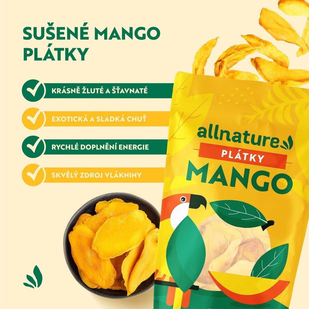 ALLNATURE sušené Mango plátky