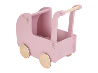 LITTLE DUTCH Kočárek pro panenky dřevěný s peřinkou Pink
