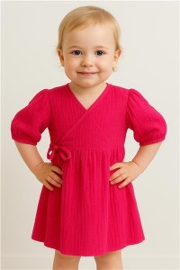 NEW BABY Kojenecké mušelínové šaty s dlouhým rukávem Elizabeth