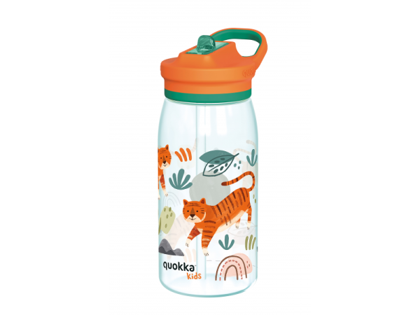 QUOKKA Plastová láhev s pítkem Glow Kids Cars 580 ml - Tigers 580 ml