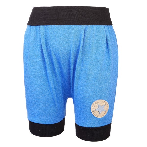 LITTLE ANGEL Šortky tenké harémky Outlast® - modrý melír - Velikost 74