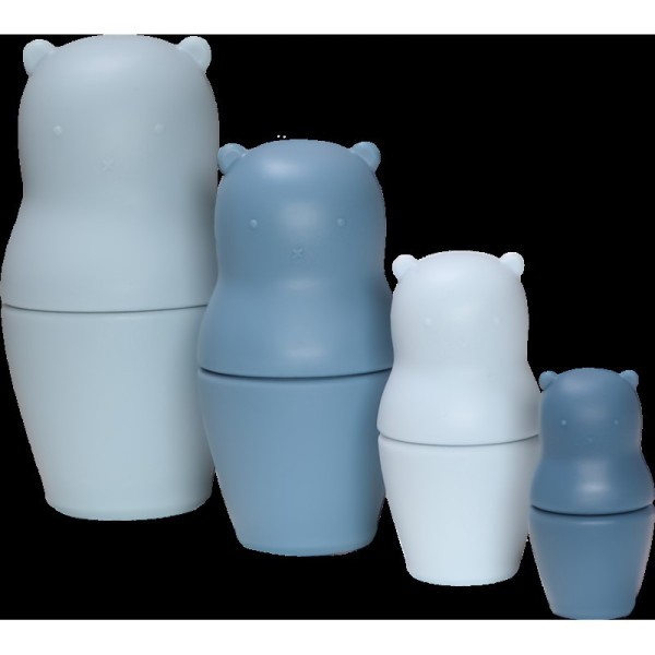 Label Label Silikonová matrioška Medvídek - Blue