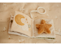 LITTLE DUTCH Závěsná textilní knížka s aktivitami Newborn Naturals