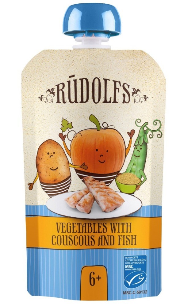 RUDOLFS BIO kapsička Zelenina, kuskus, ryba 110 g - kapsička Zelenina, kuskus, ryba 110 g