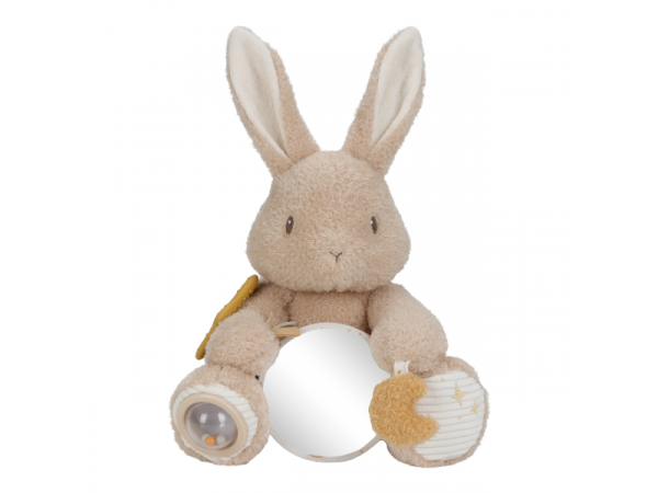 LITTLE DUTCH Králíček plyšový s aktivitami Newborn Naturals - Králíček plyšový s aktivitami