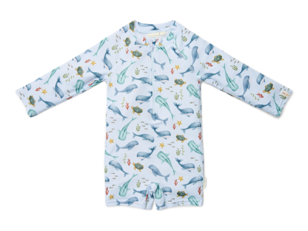 LITTLE DUTCH Plavky dlouhý rukáv UPF 50+ -  Ocean Sea Life vel. 86/92