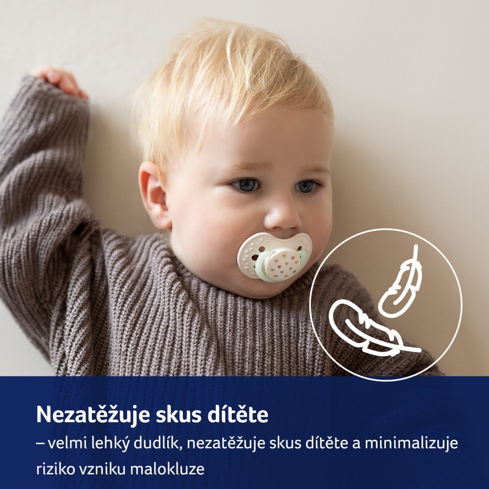 LOVI Dudlík svítící silikonový dynamický TEDDY LOVE  18m+ 2ks