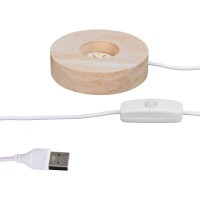 DOOKY Dřevěný stojánek s LED osvětlením