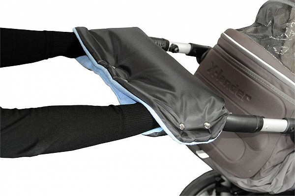 Rukávník ke kočárku - Rukávník ke kočárku černý + světle modrý
