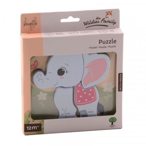 The Wildies Family dřevěné mini puzzle Elephant 12m+